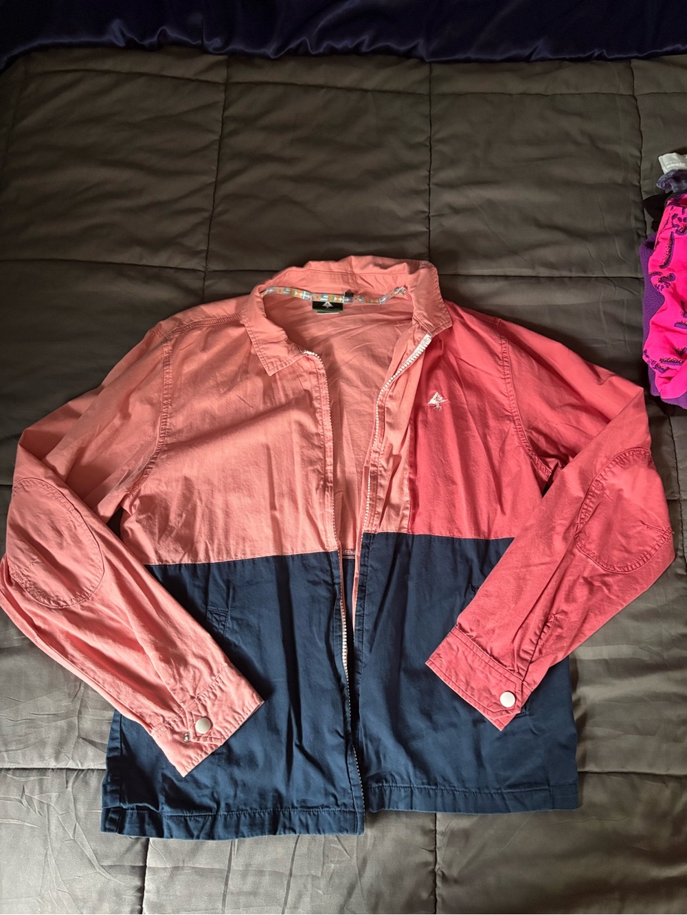 Lrg Pink Cotton Shirt with Patterned Trim